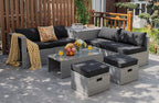 Tangkula 8 Piece Patio Wicker Furniture Set, Patiojoy Space Saving Outdoor PE by TANGKULA