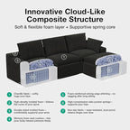 Novilla 104.3" Modular Cloud Couch, Modern Sectional Sofa - Image 6