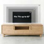 Amada 58" TV Stand for TVs up to 65 Inch, Fluted Entertainment Center - Image 2
