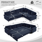 118" L-Shaped Sleeper Couch Bed - Image 2