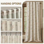 Boho Floral 100% Blackout Curtains 84 Inch 2 Panels 52" W x 108" L | Farmhouse - Image 7