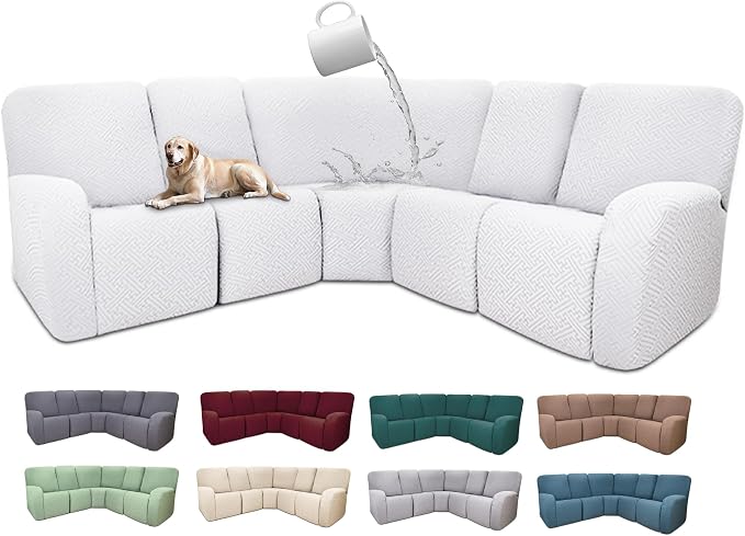 100% Waterproof Sectional Recliner Couch Covers by ROFASVCO