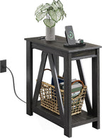 WLIVE Narrow Black End Table - Image 9
