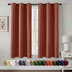 MIULEE Fall Blackout Curtains for Bedroom 2 Panels 40"x54" Long Terracotta | by MIULEE