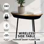 Smart Side Table with Bluetooth Speaker & Wireless Charging Modern End Table - Image 6