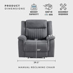 Lexicon Manual Recliner Chair, Polished Microfiber Reclining Sofa Chair - Image 4