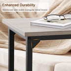 AMHANCIBLE C Shaped End Table, Slide Under Couch Table - Image 7