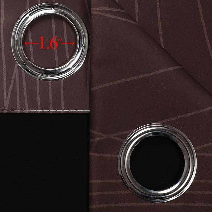 Brown and Greyish White Blackout Curtains 52x108 2 Panels | Ombre Curtains - Image 7