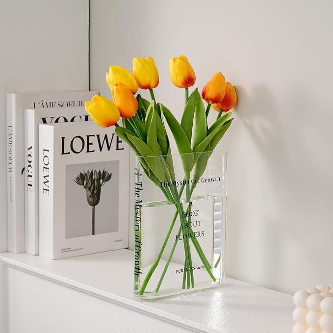 Puransen Clear Book Flower Vase by Puransen