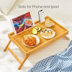Bamboo Bed Tray Table, Large Breakfast Tray - Image 3