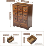 Library Card Catalog Solid Wood Small Curio Cabinet l Retro Storage Organizer - Image 3