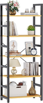 DUMOS 5-Tier Bookshelf, Modern Tall Bookcase, Open Storage Display Shelf by DumosLifestyle
