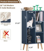 LEYAOYAO 5 Cube Bookshelf 3-Tier Bookcase - Image 2