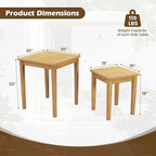Tangkula 2 Pieces Patio Nesting Table, Teak Wood Outdoor Space Saving Design - Image 3