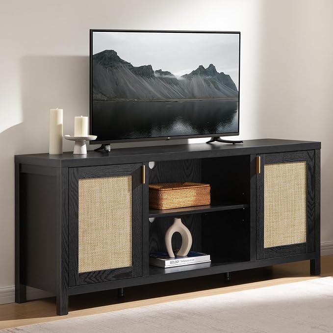 SICOTAS Rattan TV Stand for Living Room by SICOTAS