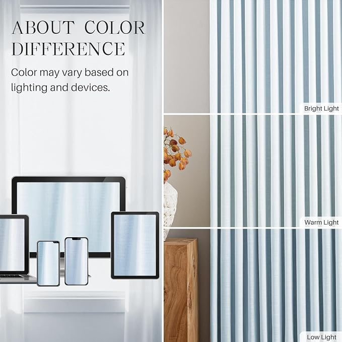 Pinch Pleated Linen Curtains 100% Blackout 102 Inches Long - Image 7
