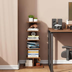 TUTOTAK Narrow Bookshelf, 6-Tier Bookcase, Spine Book Shelf - Image 7