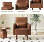 Bonzy Home Mid-Century Modern Faux Leather Accent Chair Set of 2 - Image 4