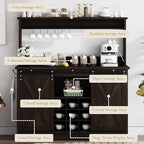 4ever2buy Farmhouse Coffee Bar Cabinet - Image 5