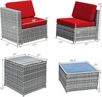 Tangkula 8 Pieces Wicker Patio Furniture Set - Image 5