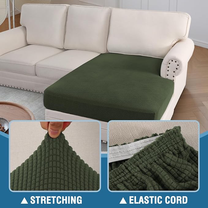 H.VERSAILTEX Sectional Couch Covers 1 Piece Chaise Slipcover L Shape Separate - Image 6