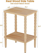 Solid Wood Side Table, Small Retro End Table, Narrow Couch Side Table - Image 3