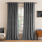 MIULEE Grey Velvet Curtains 52x84 inches 2 Panels Luxury Blackout Curtains | by MIULEE
