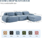 Boneless Sectional Couch, No Assembly Required, 117.3” L Shaped Modular Cloud - Image 3