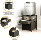 Herture Mini Fridge Stand with 3 Storage, Mini Fridge Cabinet, Beverage Fridge - Image 6