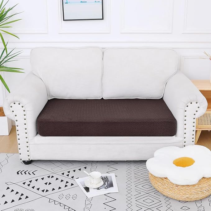 Smiry Waterproof Couch Cushion Covers, Stretch Jacquard Thick Sofa Cushion - Image 5