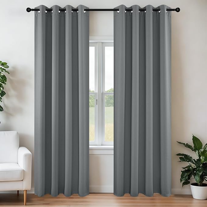 Joydeco Long Blackout Curtains for Bedroom 108 Inch 2 Panels by JOYDECO
