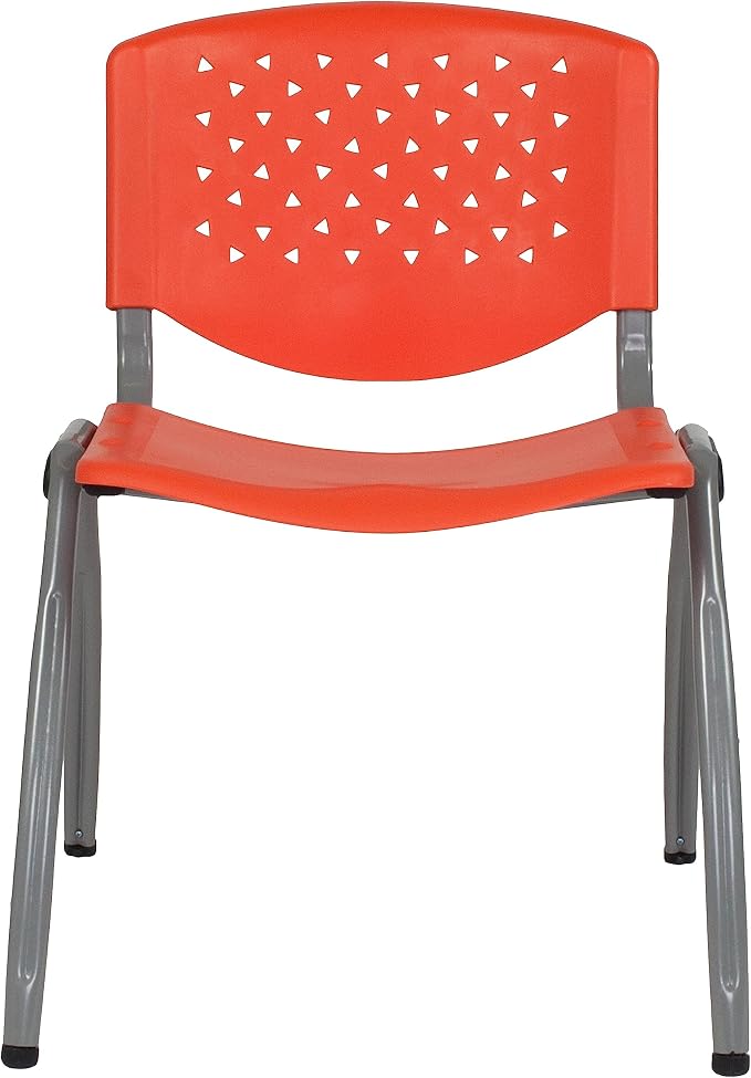 Flash Furniture HERCULES -5 Pack 880 lb. Capacity Orange Plastic Stack Chair | - Image 11