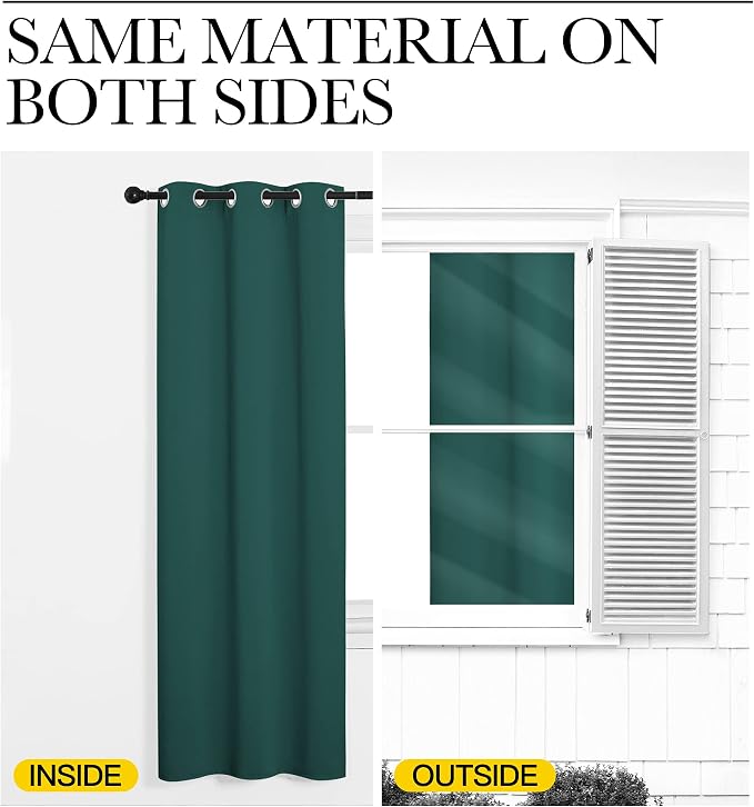 NICETOWN Hunter Green Blackout Curtains 78" Long - Image 6