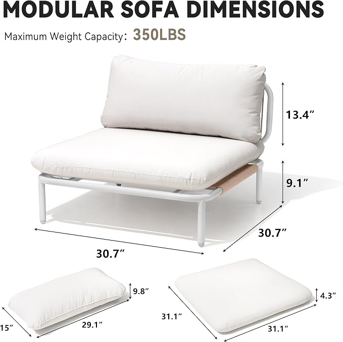 Crestlive Products Outdoor Oversized Loveseat Set, Patio Conversation Sets - Image 7