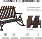 Outsunny Outdoor Wooden Rocking Chair, Double-Person Rustic Adirondack Rocker - Image 5