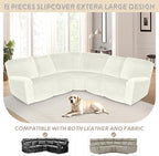Arfntevss Sectional Recliner Couch Covers Velvet Corner Sectional Sofa Cover - Image 5