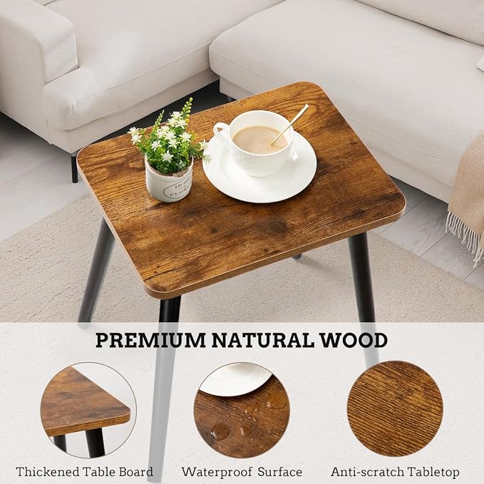 FORAOFUR Side Table, Rectangular Wooden Small End Table, Small Accent Table - Image 4
