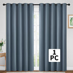Yakamok Stone Blue Room Darkening Curtains 84 inch Sliding Door Drapes | 1 - Image 2