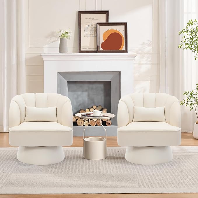 Garvee Ultra-Plush Swivel Accent Chair, 360° Barrel Lounge Chair - Image 6