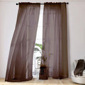Brown Sheer Curtains 108 Inches Long, Light Filtering Semi Transparent by OVZME