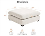 CHIC HOUSE Module for Modular Oversized Couch, Corduroy Customizable Chaise - Image 2