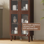 71" Tall Arched Cabinet with Acrylic Door, Modern Curio Arched Bookcase with - Image 4