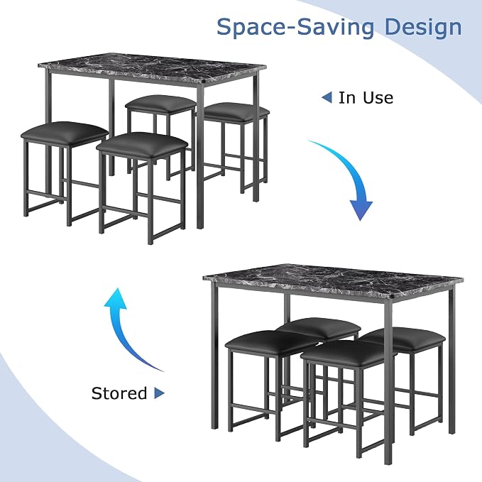 VECELO Kitchen Table and Chairs - Image 5