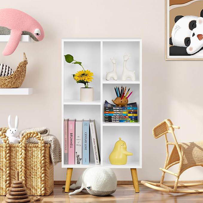 YAHARBO Small White Bookshelf, 3 Tier Modern Kids Bookcase - Image 5