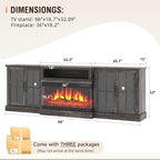 98" Farmhouse TV Stand with 36" Fireplace - Image 6