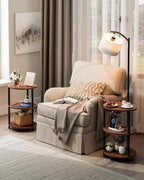 Round Side Table with Lamp and USB Ports, 3-Tier Small End Table - Image 6