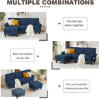 84" Convertible Sectional Sofa, Deep 3-Seat L Shaped Sectional Couch - Image 5