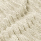 BEDELITE Ribbed Jacquard Beige Fleece Throw Blanket - Image 4