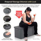 ENGPOW Storage Ottoman Bench, Fireproof Folding Bench - Image 7