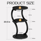 JUSTOGO Small Round Side Table, 3-Tier End Table - Image 3